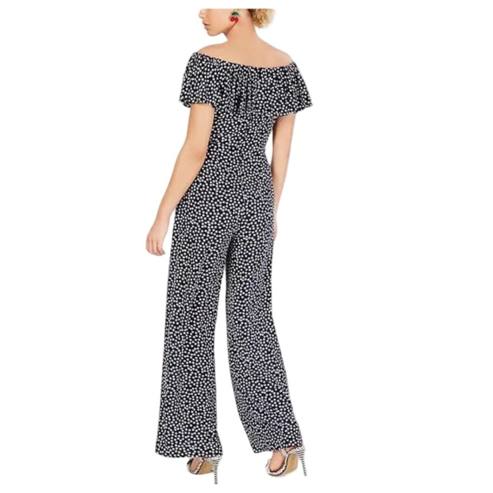 Betsey Johnson Navy and White Off-Shoulder‎ Jumpsuit - Picture 3 of 9